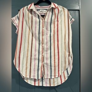 Madewell Striped 100% Cotton Blouse Size small